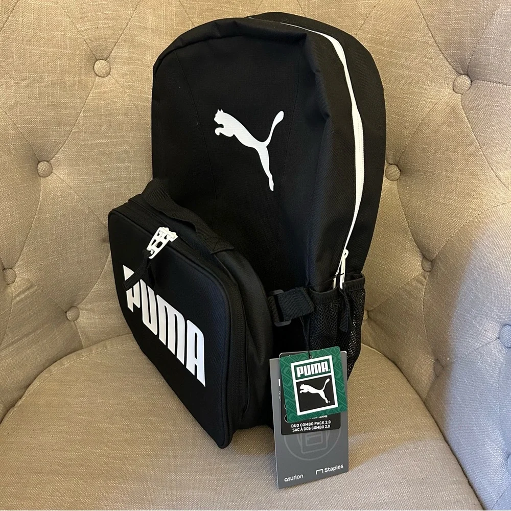 {PUMA} black and white full size backpack NWT - Picture 6 of 8